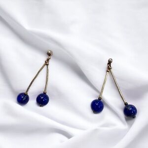 Vintage Lapis Sterling Silver Dangle Earrings